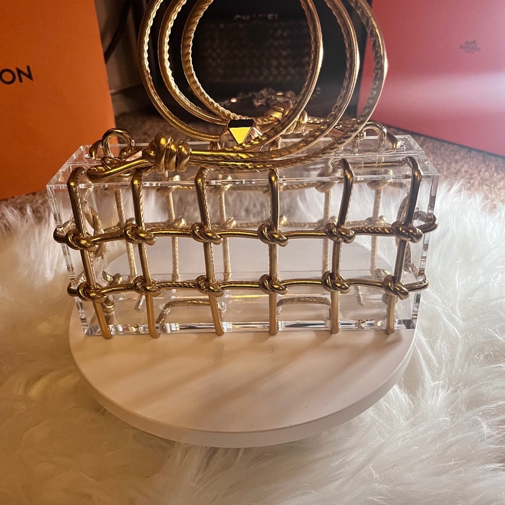 🌺Beautiful Clear Gold Rope Clutch.